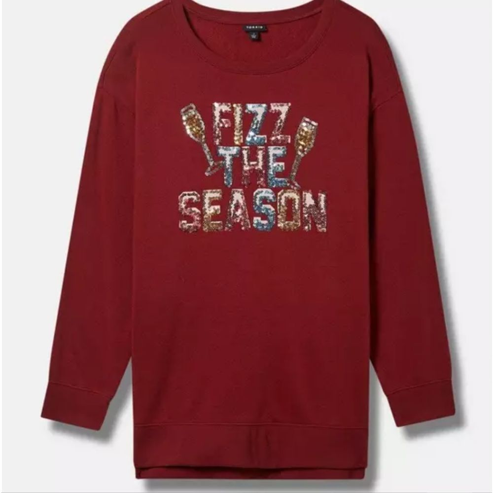 Torrid Fizz The Season Cozy Fleece Drop Shoulder Step Hem Sweatshirt size 3X NWT